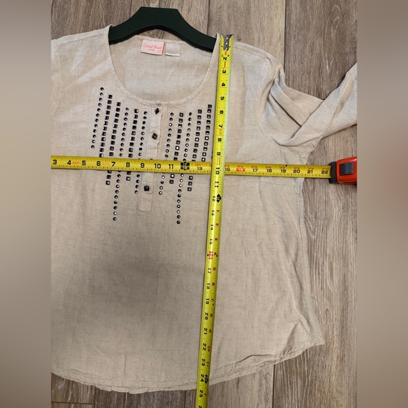 #7) Coral Bay Natural Linen Top - Picture 4 of 5